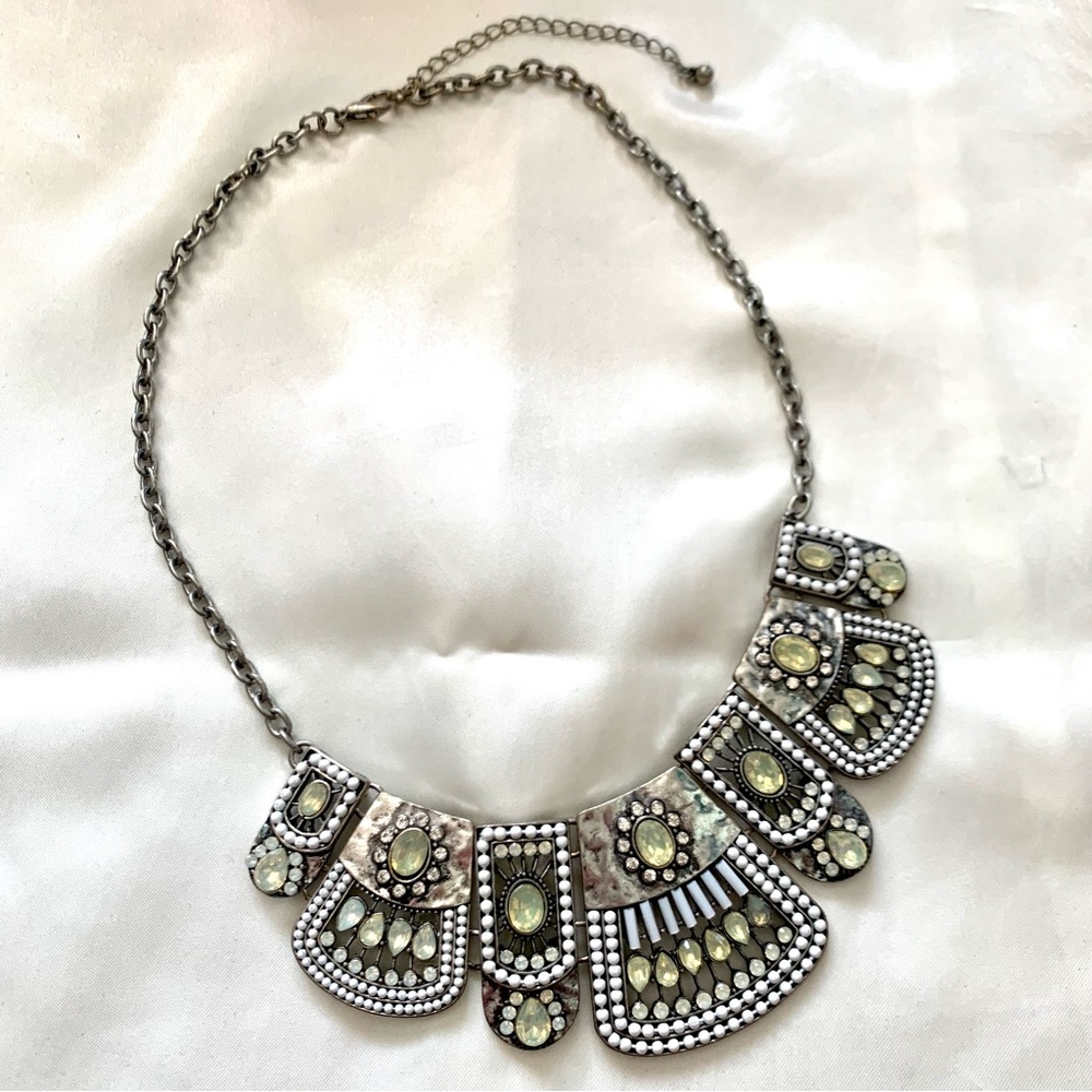 Silver Aztec inspired necklace